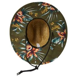 Billabong Men's Tides Print Straw Lifeguard Hat - Military Black