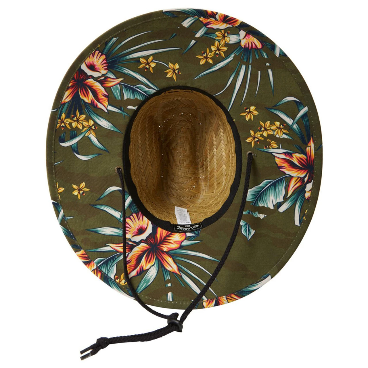 Billabong Men's Tides Print Straw Lifeguard Hat - Military Black