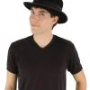 Black Velour Bowler Hat For Men