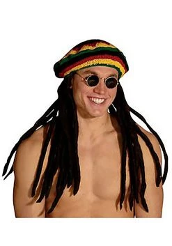 Reggae Hat Costume With Dreadlocks